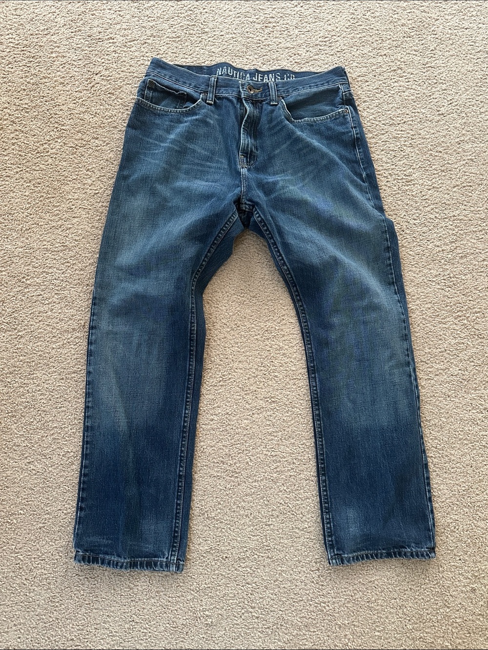 Nautica Men's Dark Blue Straight Jeans 33x30
